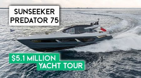$5.1M - 2024 Sunseeker Predator 75 USA Debut Luxury Yacht Walkthrough Tour