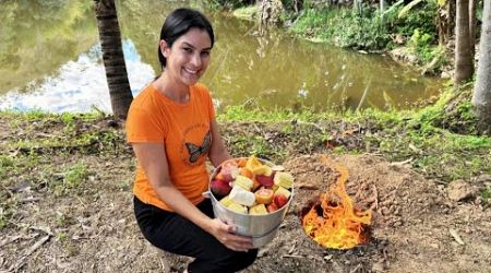 Cozinhando legumes no buraco, atividade divertida para as férias com as crianças.