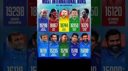 Most International Runs As An Opener #ipl2024#csk#rcb#mi#kkr#srh#dc#gt#msdhoni#viratkohli#rohit