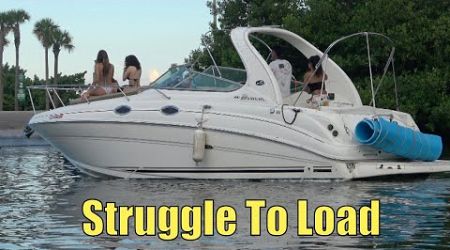 Struggle To Load The Boat | Miami Boat Ramps | 79th Street | Wavy Boats | Broncos Guru