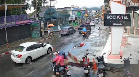 Livecam4k | Raining in Koh Samui Street | Thailand 