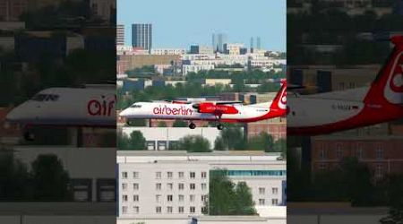 Q400 Airberlin Jet Landing at Los Angeles International Airport