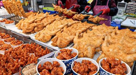 인기 많은 전통시장 옛날통닭 닭강정 치킨 몰아보기 / Popular fried chicken in the market / Korean street food