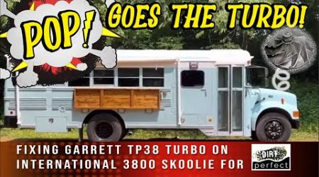 #back2school with @DirtPerfect turbo repairs for #skoolie Delores International 3800 Bus T444E V8