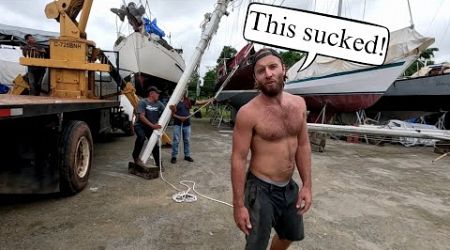 REMOVING my SAILBOATS MAST!! // It didn&#39;t go to plan... Ep. 8