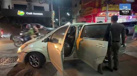 Thai man apprehended after crashing into multiple vehicles and causing a scene in Pattaya.