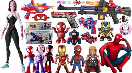 Marvel Spider-Man series unbox, popular Spider-Man action dolls, Marvel popular electric toy guns