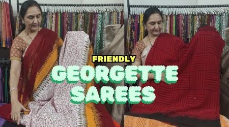 Georgette saree by Anitha Reddy \\ Trends block prints \\