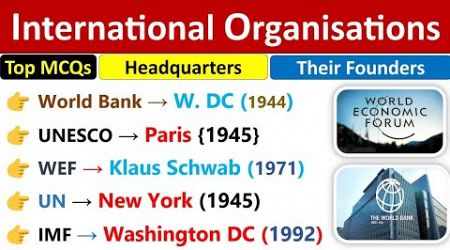 International Organisations &amp; Headquarters | Current Affairs | Director General, Chairman &amp; Head |