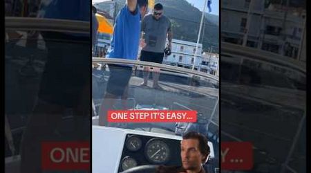 Hilarious yacht fail shows how even one step can lead to an unexpected fall. Watch this funny moment