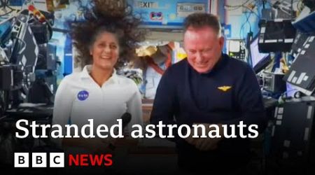 Stranded Nasa astronauts hold press conference from International Space Station | BBC News