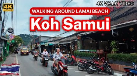 [4K HDR] Koh Samui | Lamai Beach Walking Tour | Thailand Beach