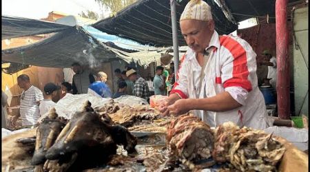 Grilled goat in one of the popular markets in the outskirts of Marrakech