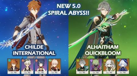 NEW 5.0 Spiral Abyss!! Childe International &amp; Alhaitham quickbloom - Genshin Impact