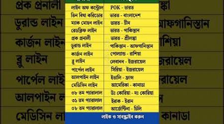 গুরুত্বপূর্ণ কয়েকটি আন্তর্জাতিক সীমা ও তাদের অবস্থান #horts #international #border #indiapakistan