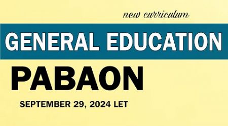 General Education | PABAON | September 2024 LET