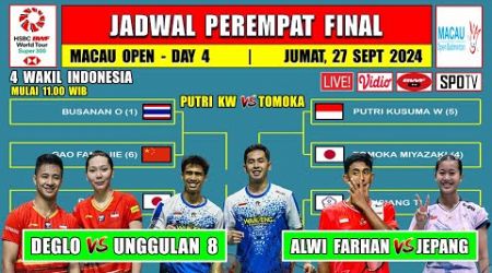 Jadwal 8 Besar Macau Open 2024 Hari Ini ~ DEGLO vs THAILAND ~ KW vs TOMOKA ~ 4 Wakil Indonesia