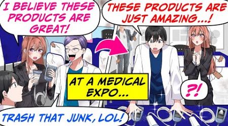 I Saw a Cute Worker Looking Rough at a Medical Equipment Expo! I Approached Her &amp;…[RomCom Manga Dub]