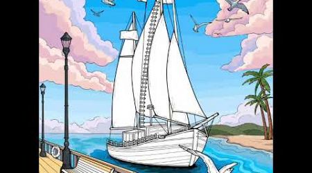 Yacht #coloring #beautiful #yacht #cruise #berlayar #nelayan #beach #kapallayar #trip #vacation