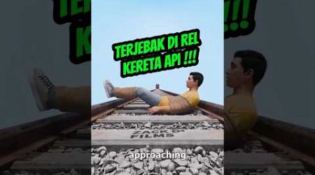 TERJEBAK DI RREL KERETA #animasi #reaction #funny #facts #education #fyp #shorts @zackdfilms