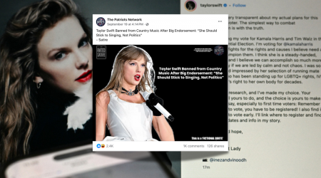 No, Taylor Swift Wasn't Banned from Country Music for Endorsing Harris