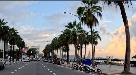 4K Pattaya Beach Road in the Morning 07.00 AM No Traffic Beautiful to Drive September 2024 LowSeason