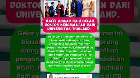 Raffi Ahmad Raih Gelar Doktor dari Universitas Thailand #raffiahmad #raffinagita #rafathar