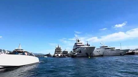 Superyachts from inside port at Monaco Yacht Show 2024 Lemon Tree, Bold, Yas, Platinum, Energy etc