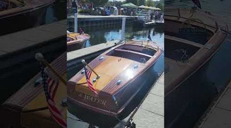 Wooden vintage and Classic boats at the Geneva Lakes Antique and Classic Boat Show