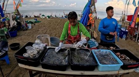 4K Jomtien Pattaya Fisch Verkauf an der Beach Fresh fish is offered for sale September 2024