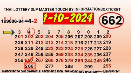 1-10-2024.THAI LOTTERY 3UP MASTER TOUCH BY INFORMATIONBOXTICKET.