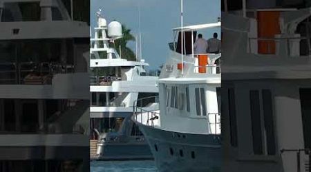 Mega yacht traffic jam on Fort Lauderdale waterways