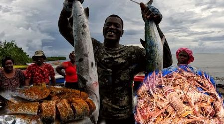 our most successful catch of fish and lobster big up our subscribers who came and support us