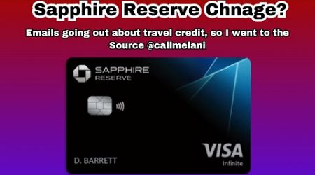 Chase Sapphire Reserve Travel Credit Changes (feat. @CallMeLani )