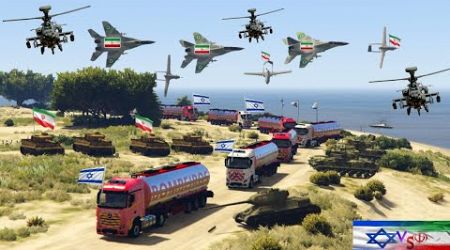 Irani Fighter Jets &amp; Tanks Attack on Israeli International &amp; Military Airport of Tel-Aviv - GTA 5