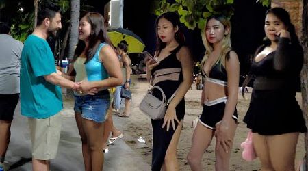 Pattaya Beach Road Night Scenes , So Many Freelancers | Thailand 2024