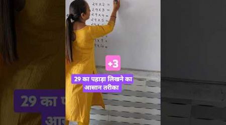 29 का पहाड़ा लिखने का आसान तरीका 