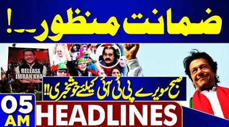 Good News For Imran Khan | PTI Protest | Ali Amin | 05AM Headlines | Govt in Action | Imran Khan