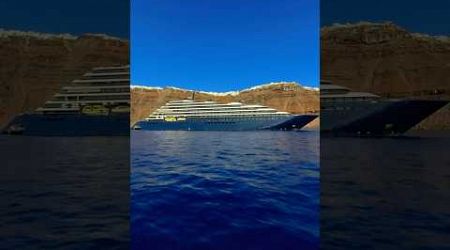 The Ritz Carlton Yacht in the Caldera of Santorini! #ritzcarlton #santorini #360#greece #cruiseship