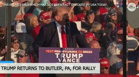 Trump stops Butler rally for medical issue, crowd sings national anthem, chants &#39;God bless Trump&#39;