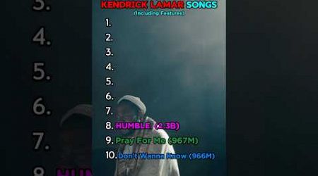 Ranking Most Popular Kendrick Lamar Songs #kendricklamar #top10 #Best #popular #ranking #hiphop #yt