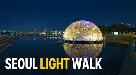 Autumn Night Walk and Light at Hangang Park in Seoul | Travel Korea 4K HDR