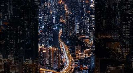 SHANGHAI, China’s central COAST country&#39;s Biggest City and a Global Financial HUB #aerial #nightview