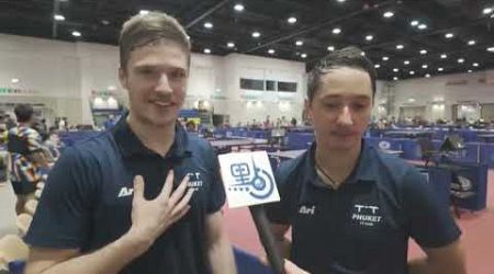 Phuket TT Club interview for Hong Kong media at ITC GLOBAL TABLE TENNIS CHAMPIONSHIP in BKK.