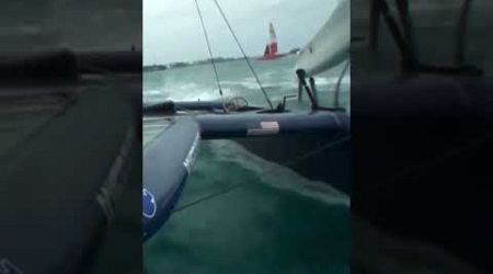 US and Japan boat collide(lots of damage) #crash #sailing #boat #sailboat #ilca #japan #sailgp #usa