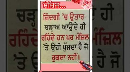 ਮੰਜ਼ਿਲ। #ਕਵਿਤਾ #shorts #motivation #trendingshorts #punjabipoetry #live #love #education #viral