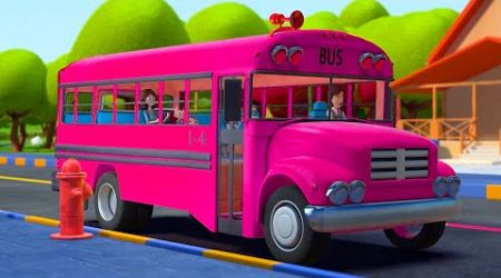 Wheels On The Bus + Vehicles Song | Popular Preschool Nursery Song for kids