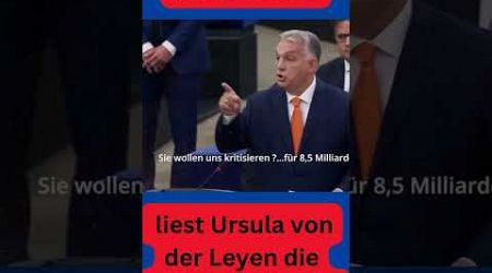 Viktor Orban liest Ursula von der Leyen die Leviten - Respekt! #satire #politics #eu #short