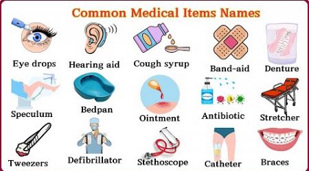 Lesson 155: Learn Medical Items in English - Essential Words &amp; Sentences | English Vocabulary