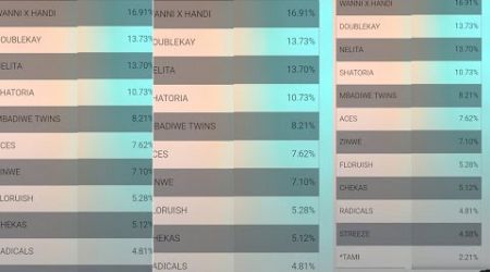 watch the original VOTING PERCENTAGES from Multi choice| Chekas &amp; Nelita trends